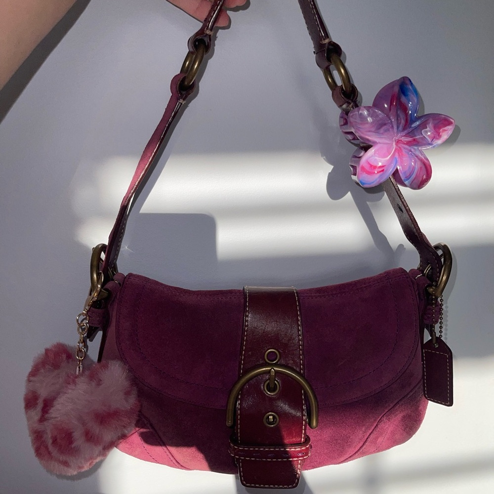 Y2K Coach Suede Shoulder Bag